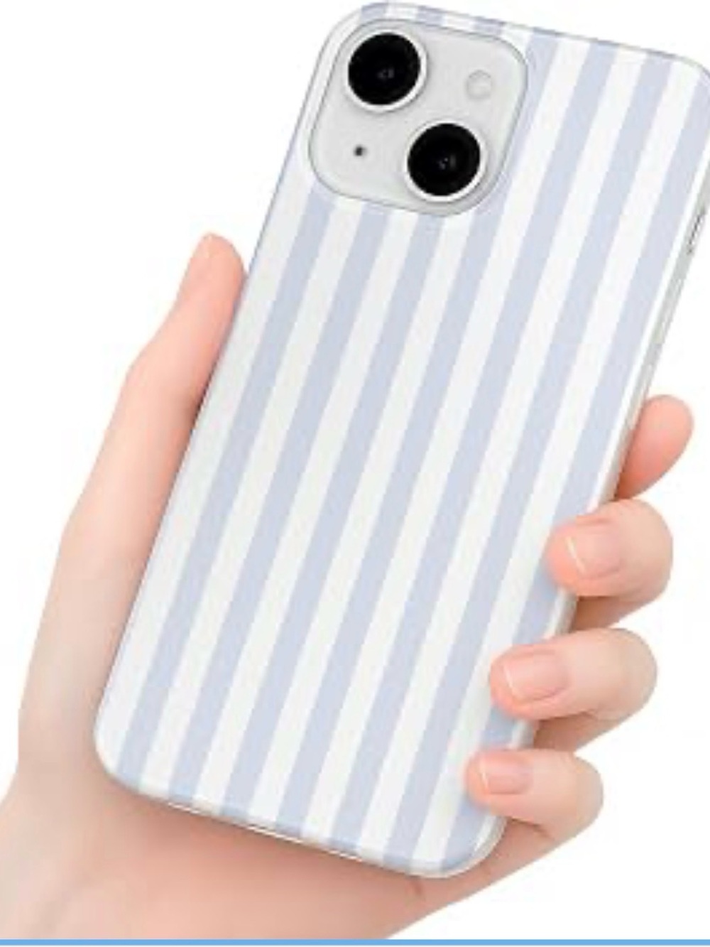 Light Blue & White Striped iPhone Case I phone 13